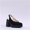 Wonders Naima Platform Bold High Heel - Black Nubuck